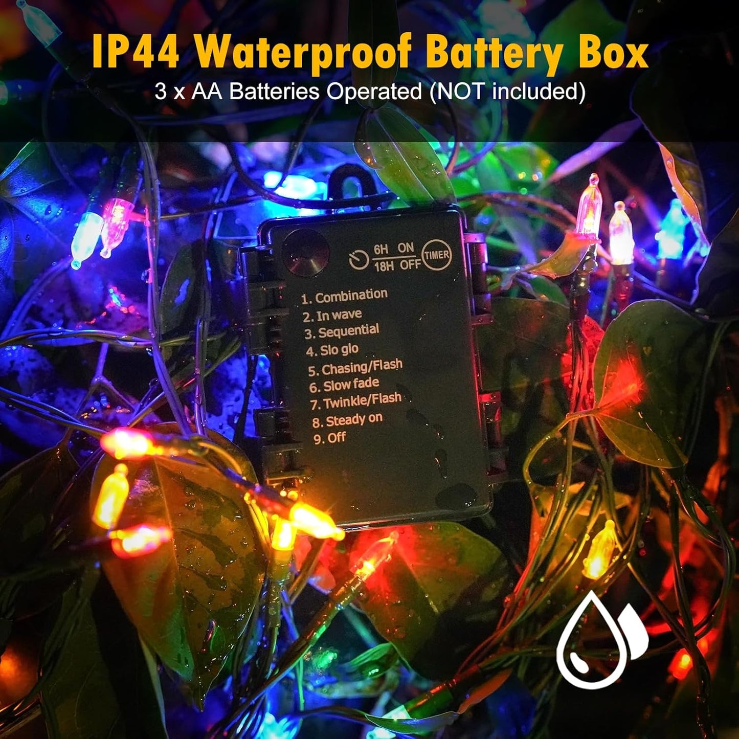 Battery Operated Christmas Lights, 4 Pack 18 FT 50 LED Each Clear Mini String Lights, 8 Modes with Timer Waterproof Tree Lights for Xmas Indoor Outdoor Holiday Home Decor, Warm White