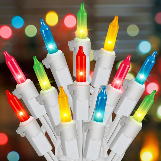 Hopolon 2PACK 50Count Easter String Lights,Christmas Lights Plug in,13FT Incandescent Pastel Mini Light White Wire for Indoor Outdoor Spring Patio Party Yard Garden Bedroom Tree Decor,Multicolor