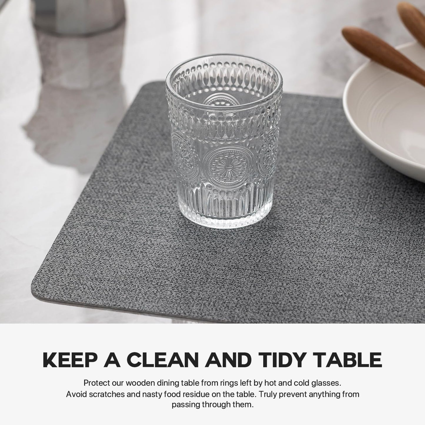 Faux Leather Placemats Set of 6 Vinyl Washable Wipeable Table Mats for Kitchen Dining Table Heat Resistant Waterproof Modern Indoor/Outdoor Placemats Non-Slip Easy Clean Place Mats (Stargaze)