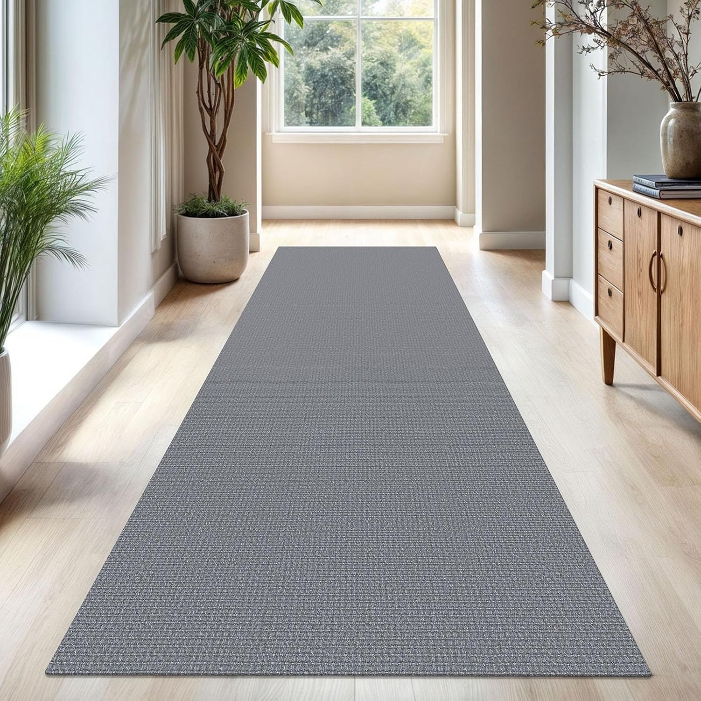 KOZYFLY Washable Runner Rug 3x10 ft Hallway Kitchen Runner Rugs with Rubber Backing Bobo Non Slip Entryway Runner Indoor, Long Carpet Runners for Hall Kitchen Entryway, Grey