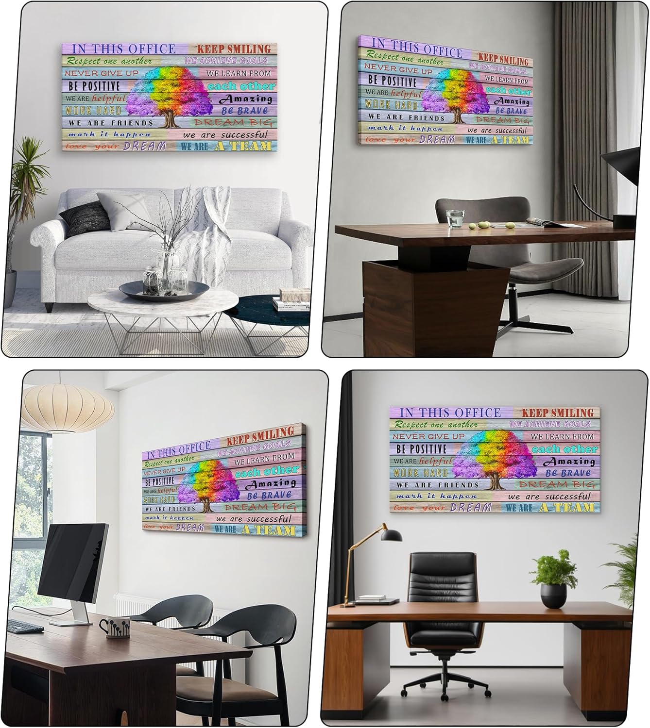 YYYYHPP YP2562 Inspirational Office Wall Art Mindset Quotes Canvas Prints Wall Art Poster Positive Quotes Wall Poster for Home Office Workplace Decor