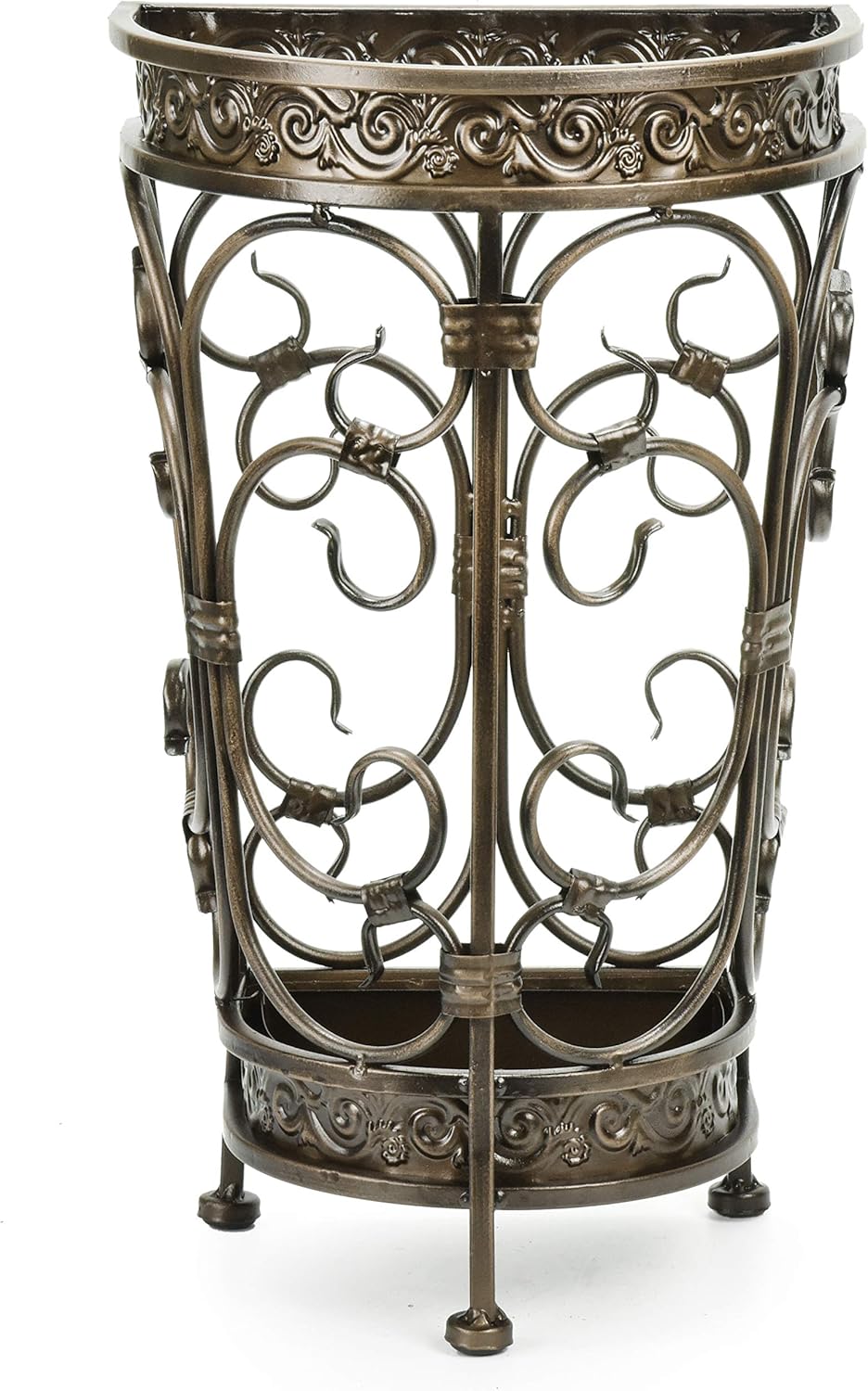 Dualplex Super Quality Umbrella Stand, Umbrella Holder Antique Look Metal Entry Hallway Décor, Wallside Style w/Removable Drip Tray Home Office Decoration Rack Holds Umbrellas Canes Walking Stick