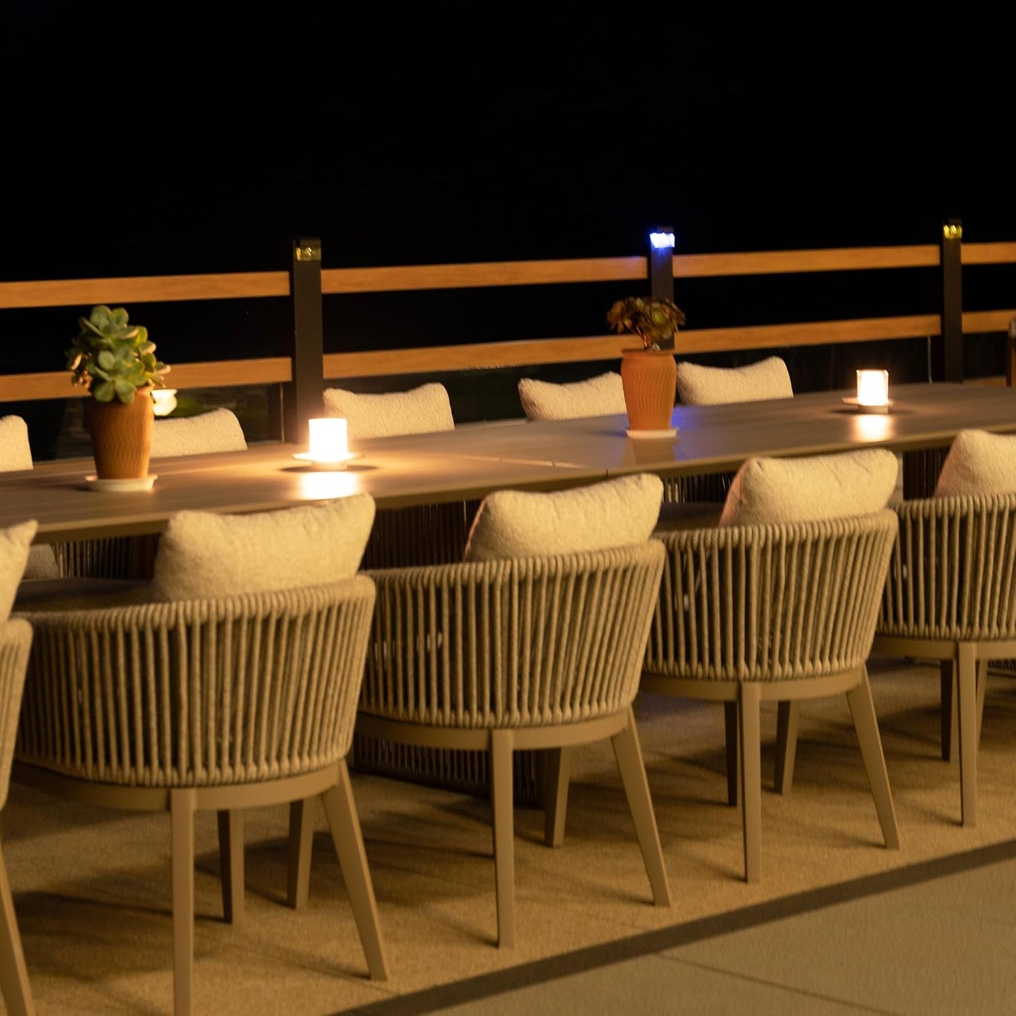 PURPLE LEAF Outdoor Dining Set of 17, Aluminum Outdoor Patio Table and Chairs Set with Olefin Cushions, Patio Furniture Set for Garden or Deck, Beige