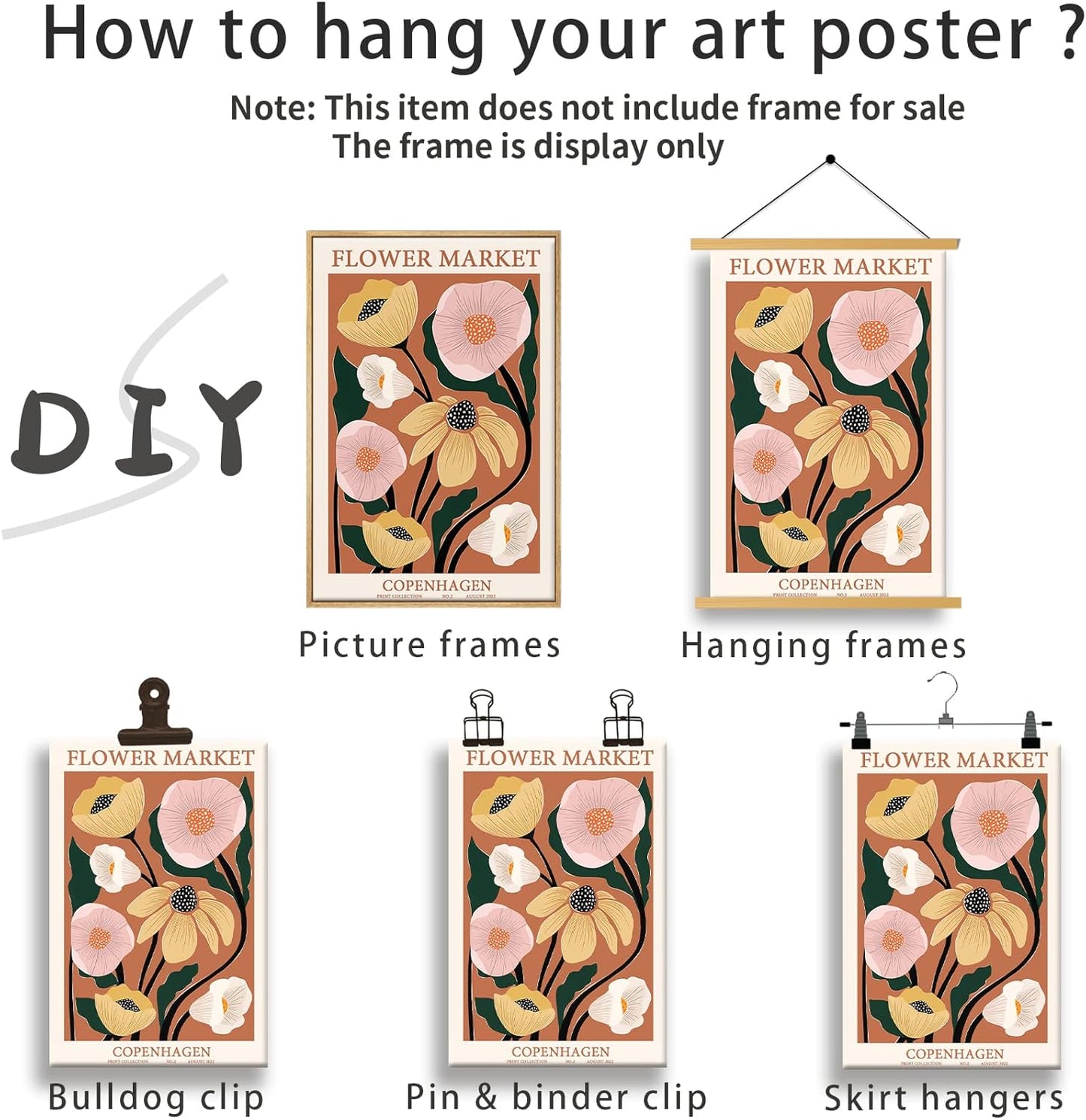 Zzuyi Flower Market Poster,Anthropologie art,Botanical Flower wall art for Living Room Bedroom Decoration-16x24