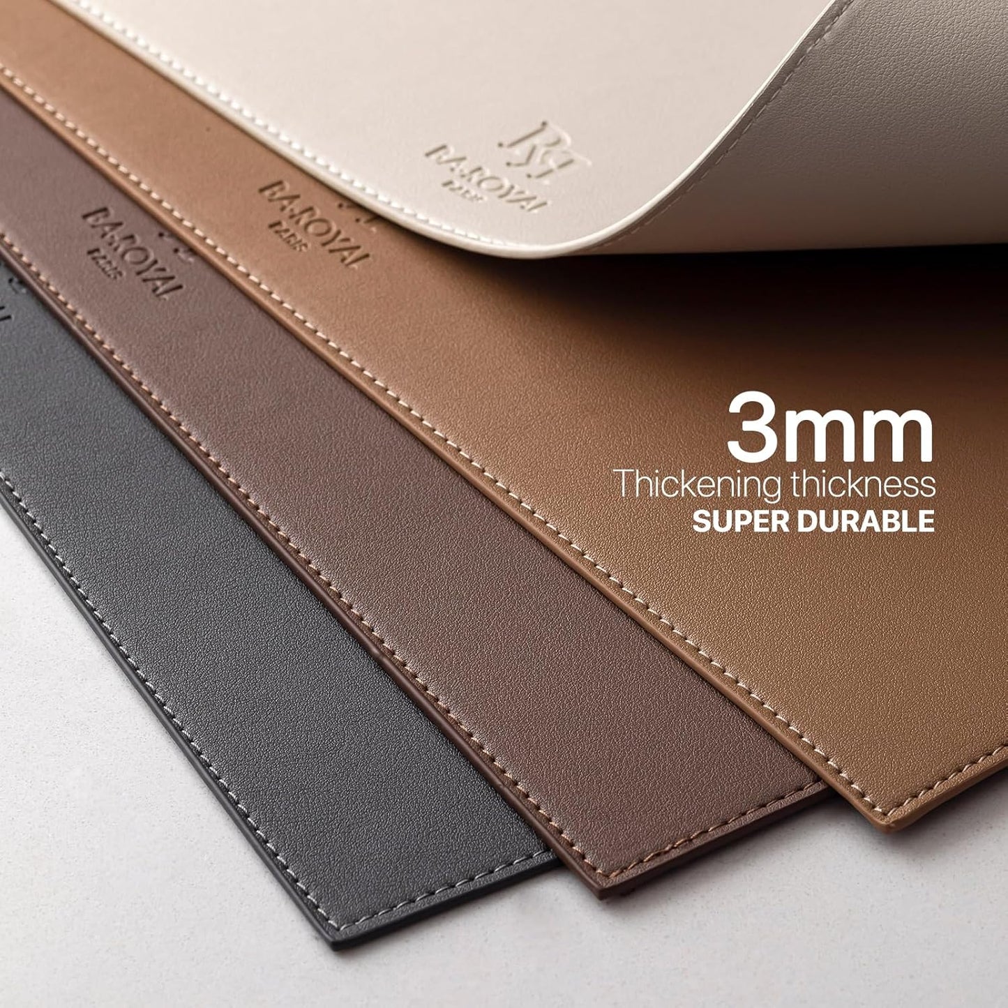 Faux Leather Placemats Set of 8 Vinyl Washable Wipeable Table Mats for Kitchen Dining Table Heat Resistant Waterproof Modern Indoor/Outdoor Placemats Non-Slip Easy Clean Place Mats (Dark Gray)