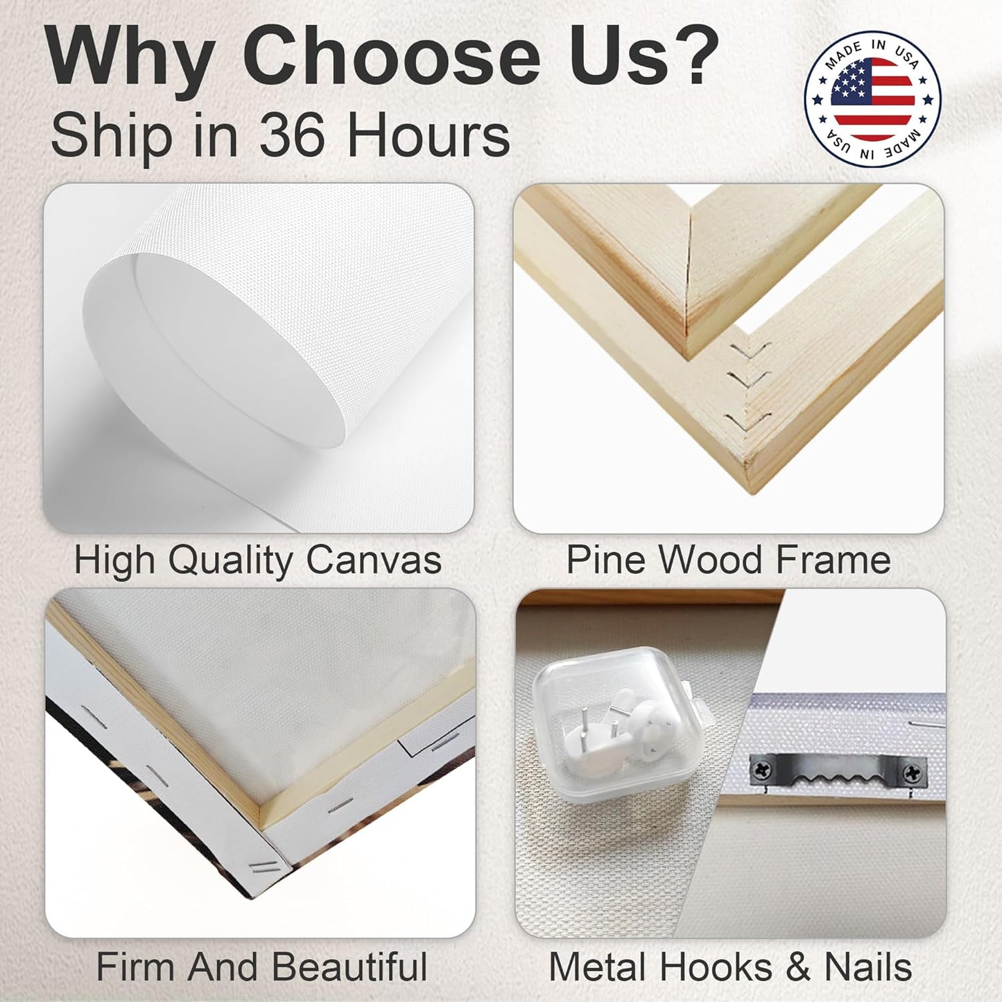 Tapuayts Custom Canvas Prints with Your Photos Framed Personalized Picture Gifts Photo Prints Canvas Wall Art for Bedroom Home Wall Decor (20" X 20")