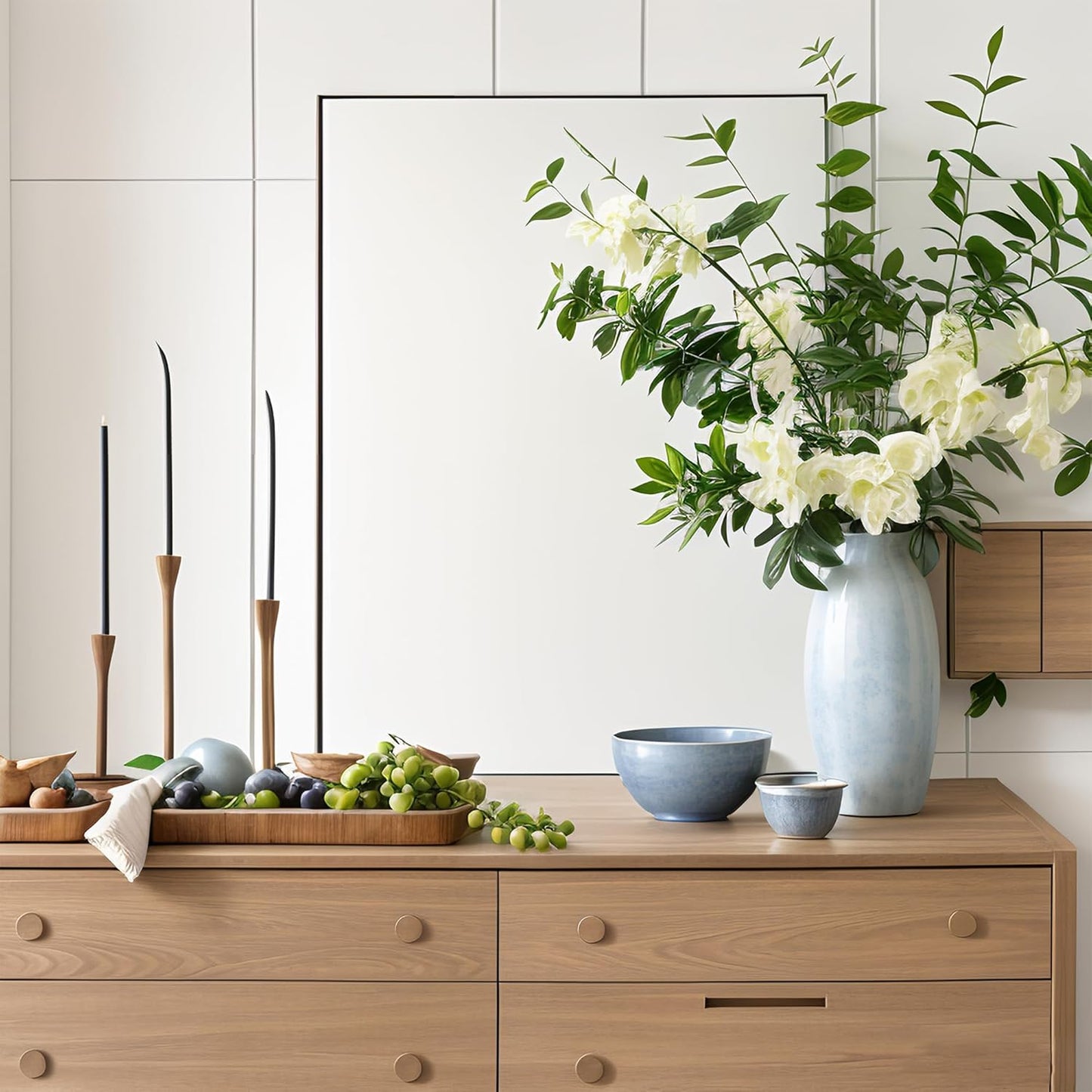 24x36 Inch Black Bathroom Mirror for Wall, Aluminum Frame Rectangle Rectangular Vanity Mirror, Modern Large for Bedroom, Living Room, Horizontal or Vertical