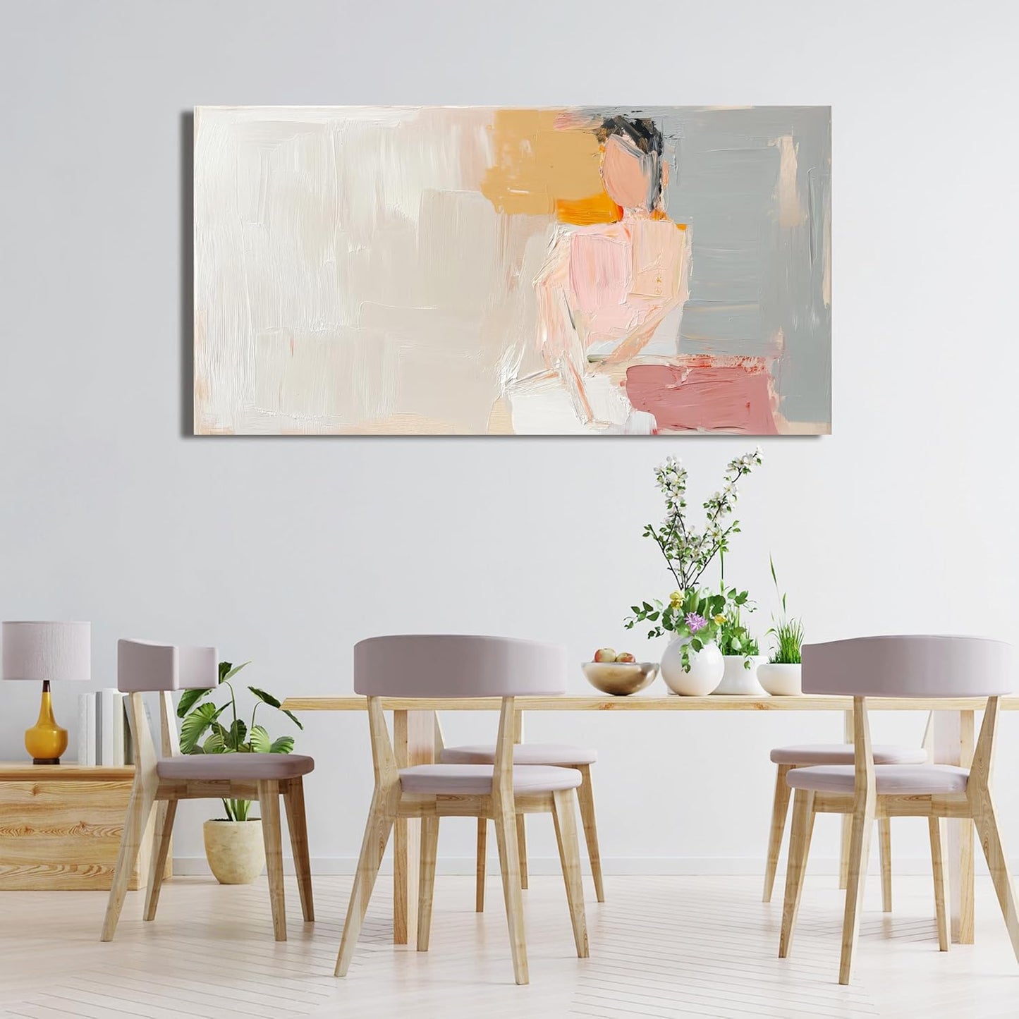 Abstract Canvas Wall Art Decor Artwork for Walls Large Wall Art Pictures for Living Room Abstract Canvas Art Wall Decor Pink Wall Art Prints Mystical Women Art Work for Home Office Decor 20"x40"