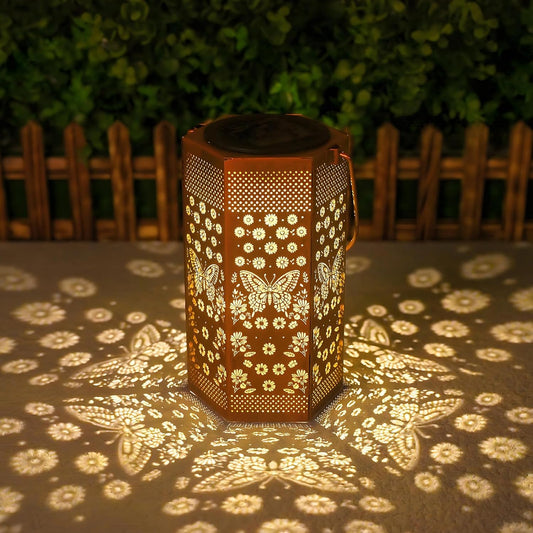 Birthday Gifts for Women Garden Decor Solar Lights Outdoor Butterfly, Butterflies Solar Lantern Outdoor Waterproof Outdoor Decoration for Outside, Yard, Lawn