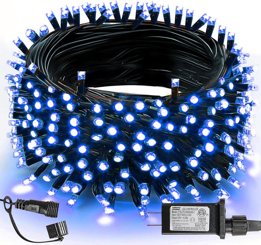 TW SHINE Christmas Lights, 200 LED 66FT Outdoor Christmas Lights Plug in with 8 Modes, Waterproof Light Outdoor, Indoor Xmas Decorations for Party Yard House Decor, Blue