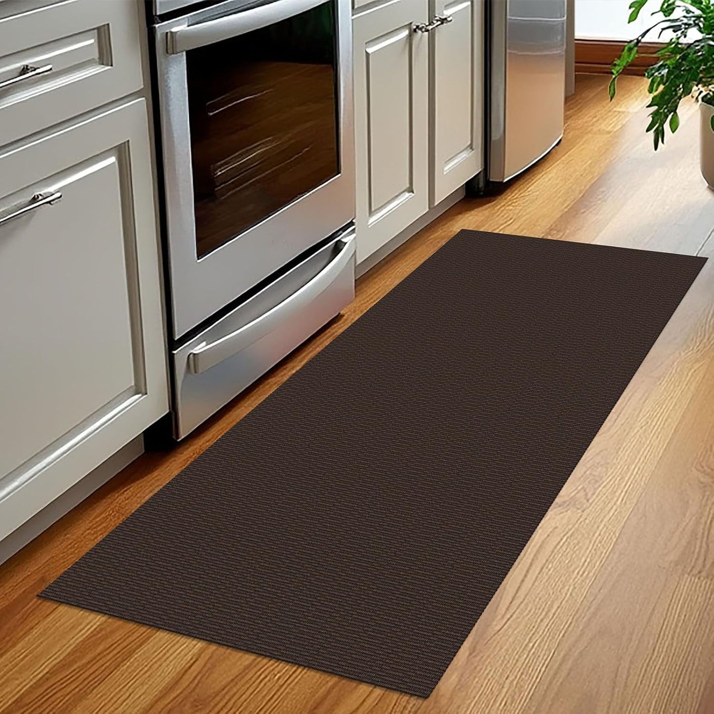 KOZYFLY Washable Runner Rug 2x5 Ft Runners for Hallways Rubber Backed Throw Rug, Braided Cotton Entryway Runner Indoor, Carpet Runners for Hallway Kitchen Entryway Bedroom, Dark Coffee/Brown