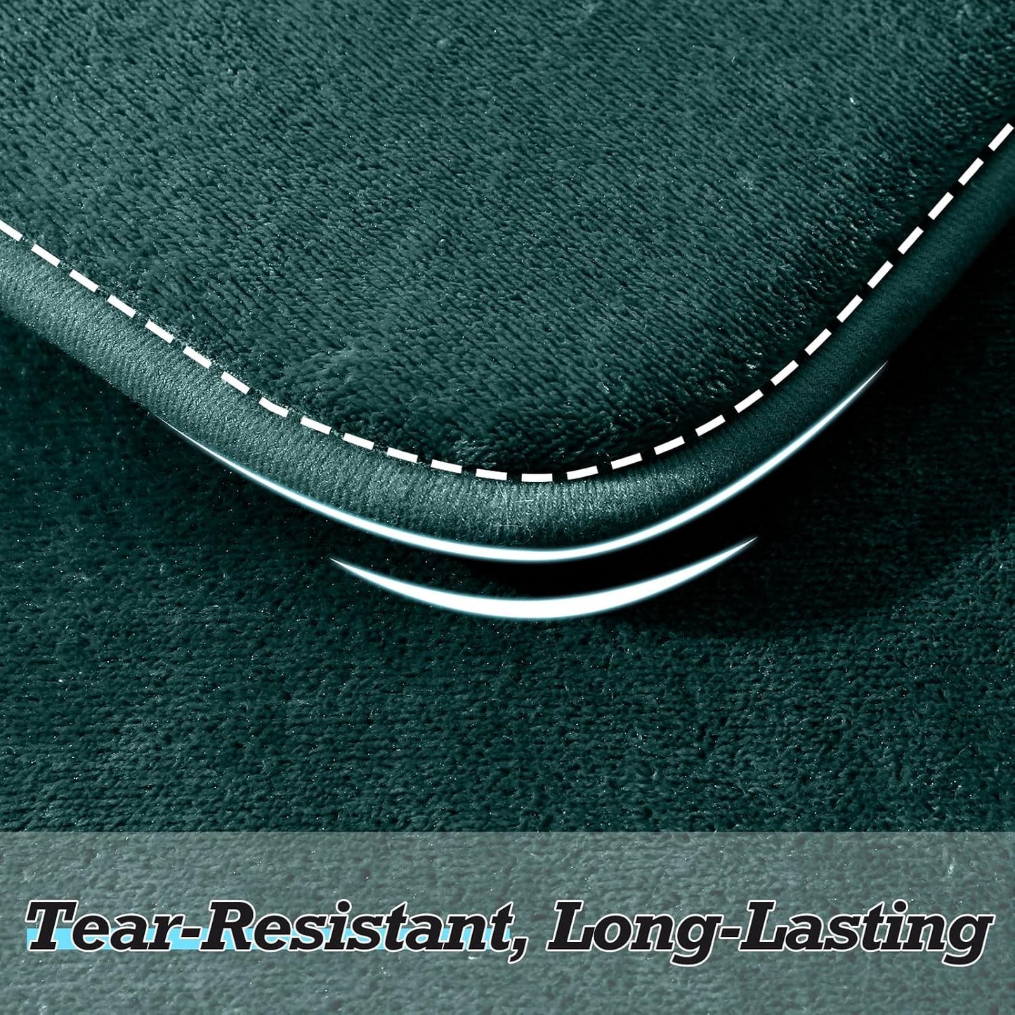 HUXMEYSON Bathroom Rugs Sets 3 Piece, Non-Slip & Quick Dry Bath Mat Set, Ultra Soft Velvet Bath Rugs for Bathroom, Toilet and Shower Floor, Peacock Blue