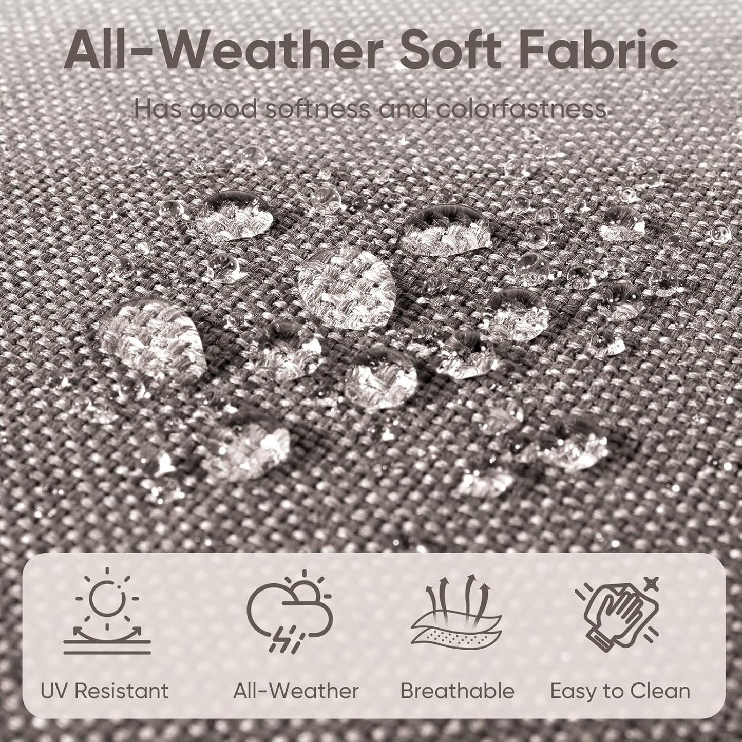 10-Piece Outdoor Patio Cushion Set - Fade & Water Resistant with Removable Olefin Cover, 22x24x4 Inch Memory Foam Cushions for Wicker Sectional Sofa – Grey/Buckle