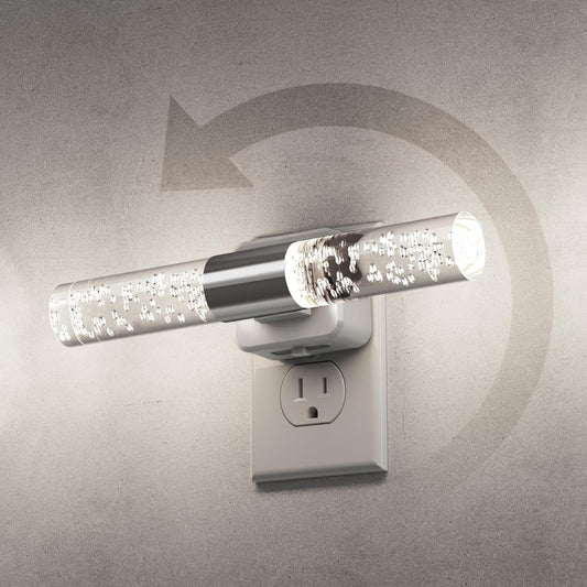 L LOHAS LED Bright Night Light, Night Lights Plug into Wall, 180° Rotating, Auto Light Sensor, Daylight White 5000K, Dimmable Nightlights for Bedroom Bathroom Hallway, 1 Pack