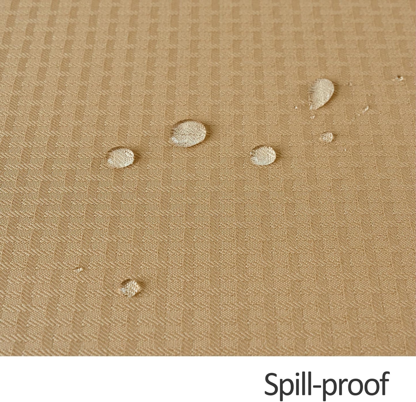 maxmill Square Tablecloth Water Resistance Antiwrinkle Spill Proof Weaved Texture Table Cloth, Decorative Fabric Table Cover for Banquet Parties Event Holiday Dinner, 70 x 70 Inch, Beige