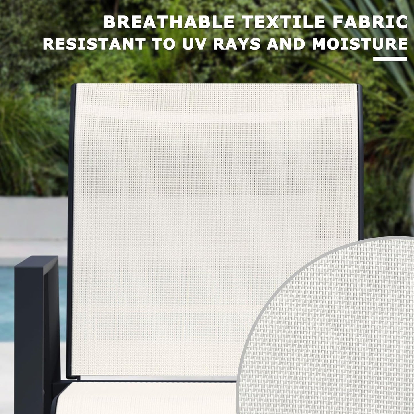 9 Piece Outdoor Dining Set, Patio Table and Chairs Set of 8, 60" Black Round Patio Table with 8 Oyster Beige Stackable Patio Chairs for Lawn, Garden, Porch