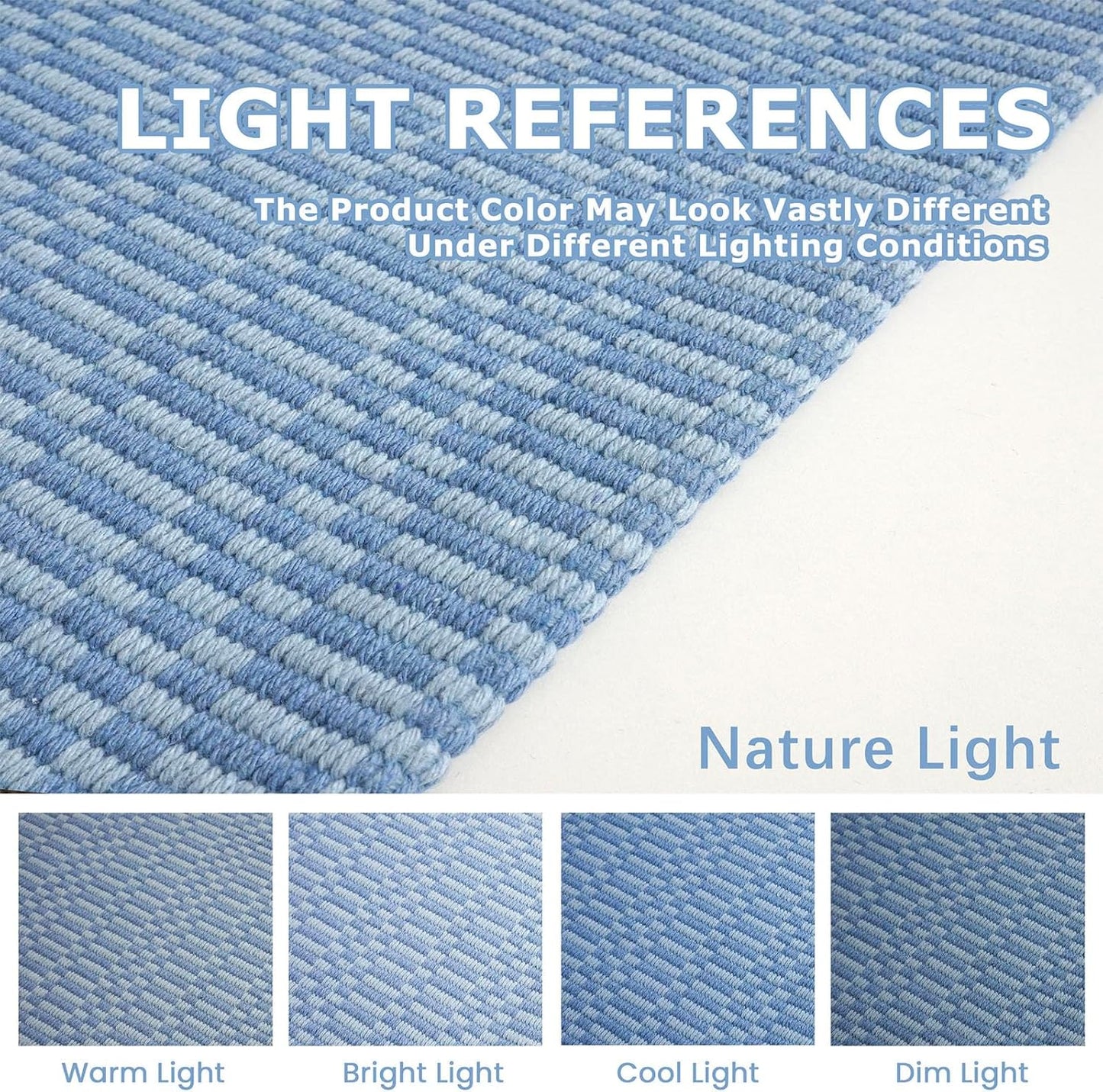 KOZYFLY Washable Runner Rug 2x8 Ft Runners for Hallway Rubber Backed Kitchen Runner Rugs Braided Cotton Entryway Runner Indoor, Carpet Runners for Hallway Entryway Bedroom, Blue