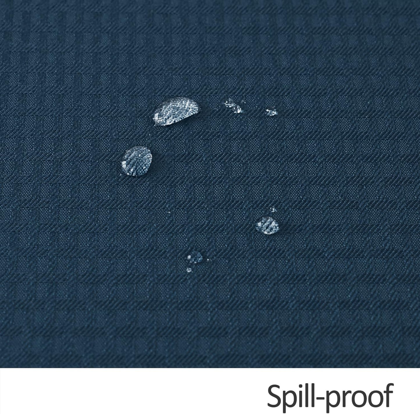 maxmill Round Weaved Texture Design Tablecloth Spill-Proof Wrinkle Free Soft Washable Table Cloth for Circular Table Cover, for Dining Room Buffet Banquet Parties Holiday Dinner, 90 Inch Navy Blue