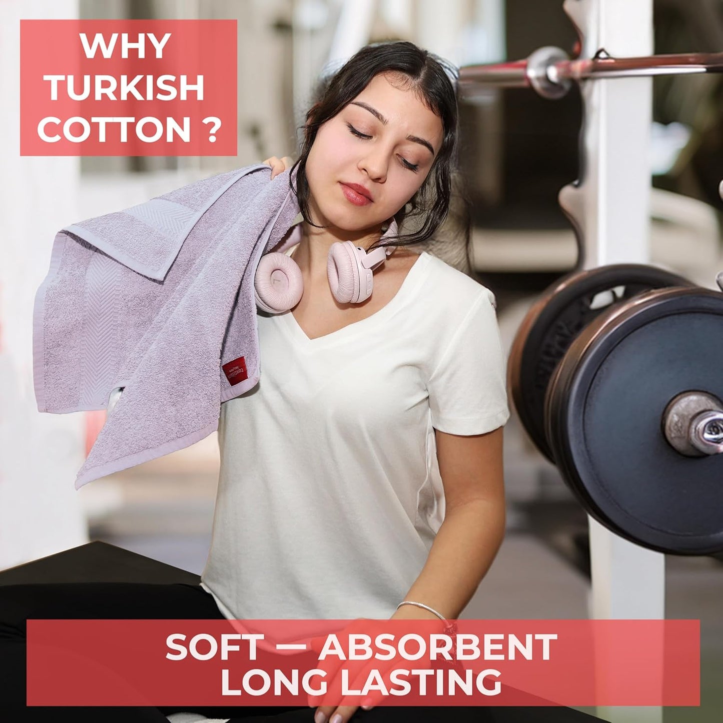 TEXTILOM Turkish Hand Towels for Bathroom – Hotel and Spa Quality & Soft & Absorbent & Quick Dry Bathroom Hand Towels – 100% Cotton Turkish Hand Towel Set of 4 (16 x 28 inches) - Lilac