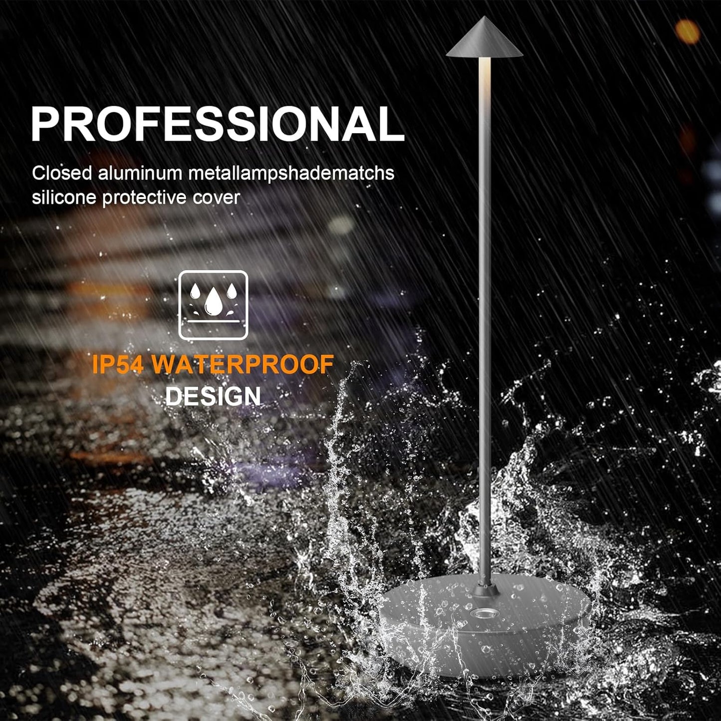 2Pack Rechargeable Cordless Table Lamp, Portable Powered LED Battery 6000mAh Metal USB Desk Lamp, 3 Levels Brightness Light for Restaurants Outdoor (2pack Gray)