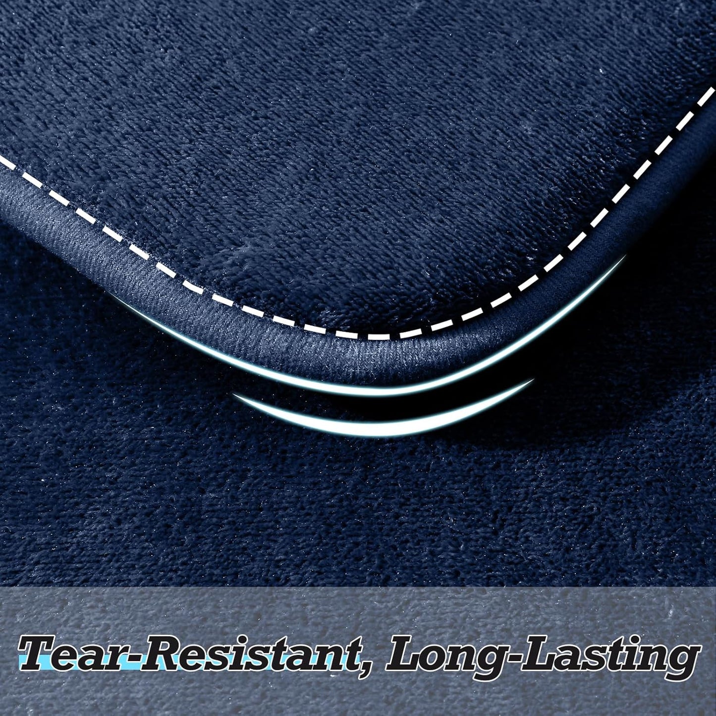 HUXMEYSON Bathroom Rugs Sets 2 Piece, Non-Slip & Quick Dry Bath Mat Set, Ultra Soft Velvet Bath Rugs for Bathroom, Toilet and Shower Floor, Navy