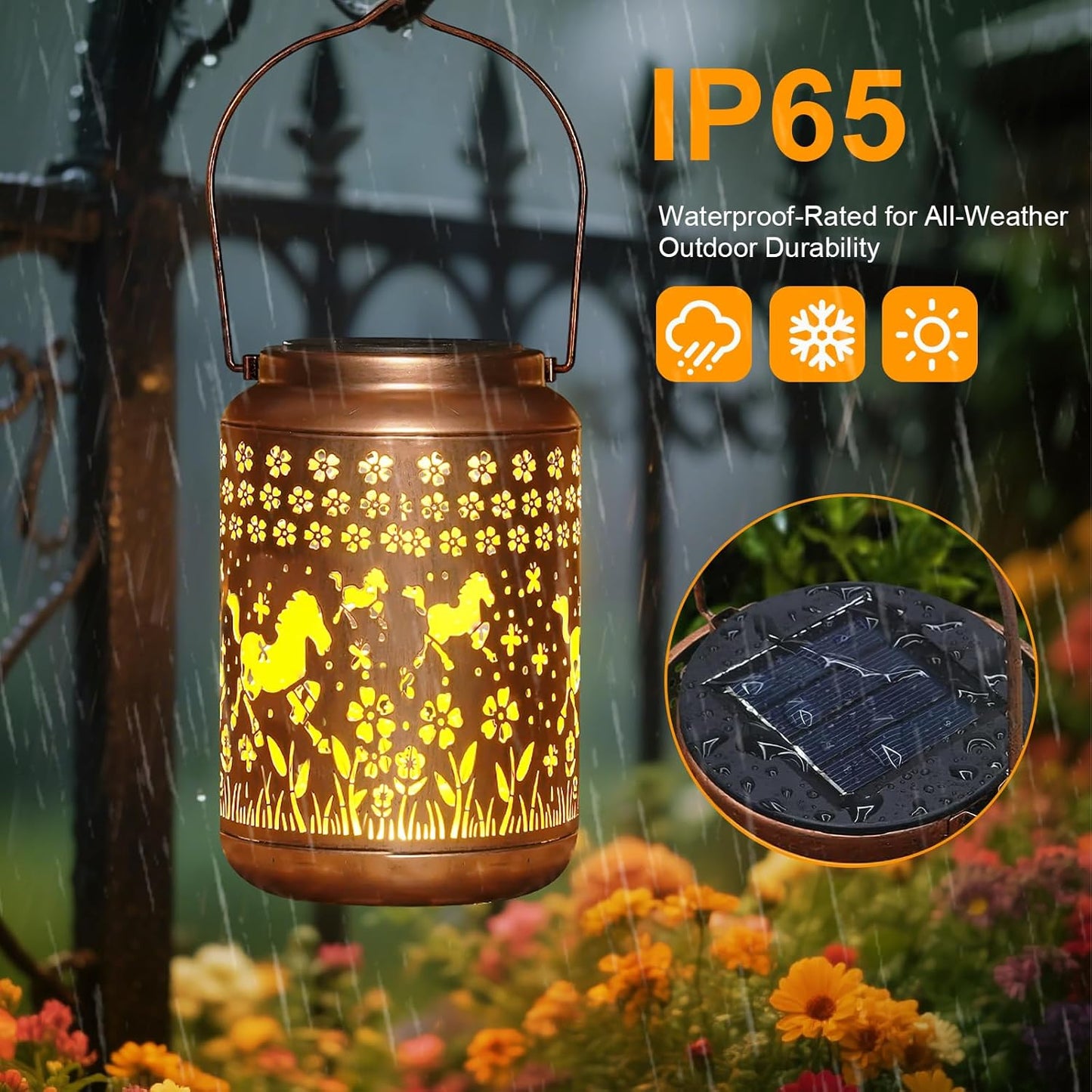 Horse Solar Lantern Outdoor Horse Decor Garden Decor Waterproof Decor Light Hanging Solar Lights Yard Decor, Gifts for Women Gifts for Mom Gifts for Grandma Horse Gifts