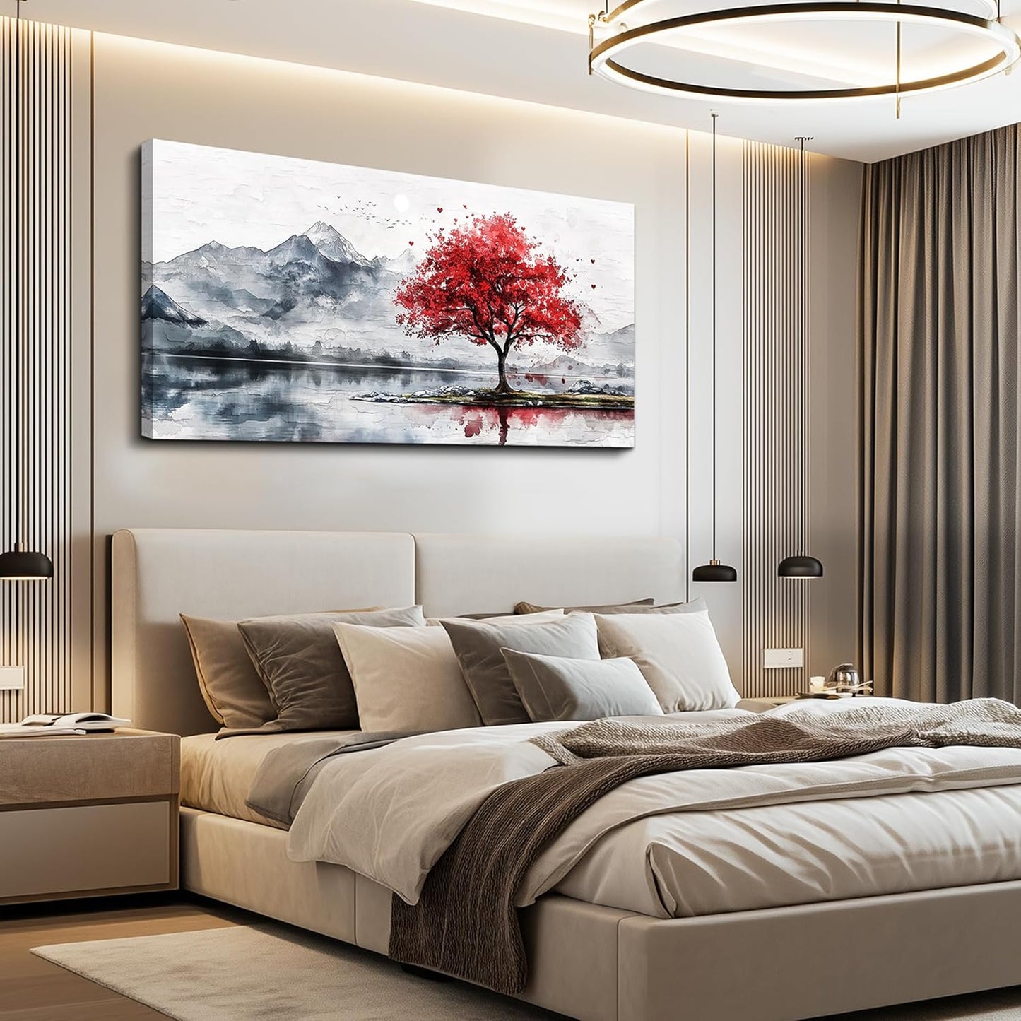 MHARTK66 60x30 Wall Art Home Wall Decor For Living Room Large Canvas Wall Art Bedroom Country Landscapes Wall Pictures Black And White Poster For Dining Room Modern Office Art Work Painting Prints