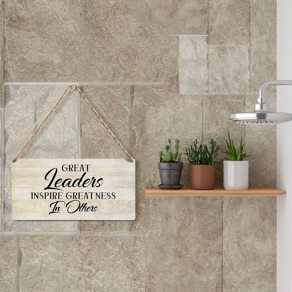 Inspirational Gifts Great Leaders Inspire Greatness In Others Wooden Hanging Sign Thank You Gifts for Boss Supervisor,Retirement Leaving Gifts Appreciation Idea for Women Men 6x12 Inches