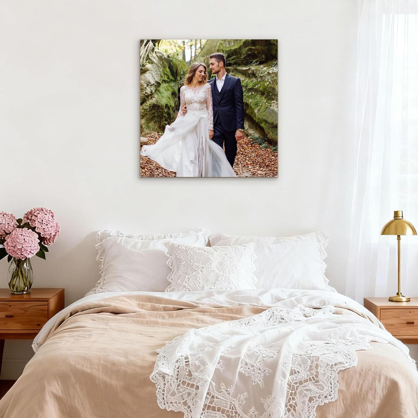 Tapuayts Custom Canvas Prints with Your Photos Framed Personalized Picture Gifts Photo Prints Canvas Wall Art for Bedroom Home Wall Decor (20" X 20")