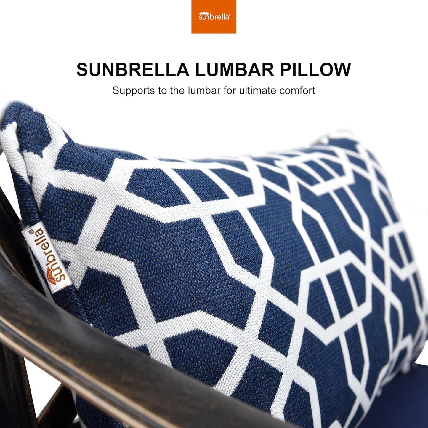 PURPLE LEAF 5 Pieces Patio Dining Set Cast Aluminum Patio Furniture with 4 Armchairs and 47" Round Table, Pillow Included, for Lawn Yard Garden Oudoor Dining Set, Navy Blue