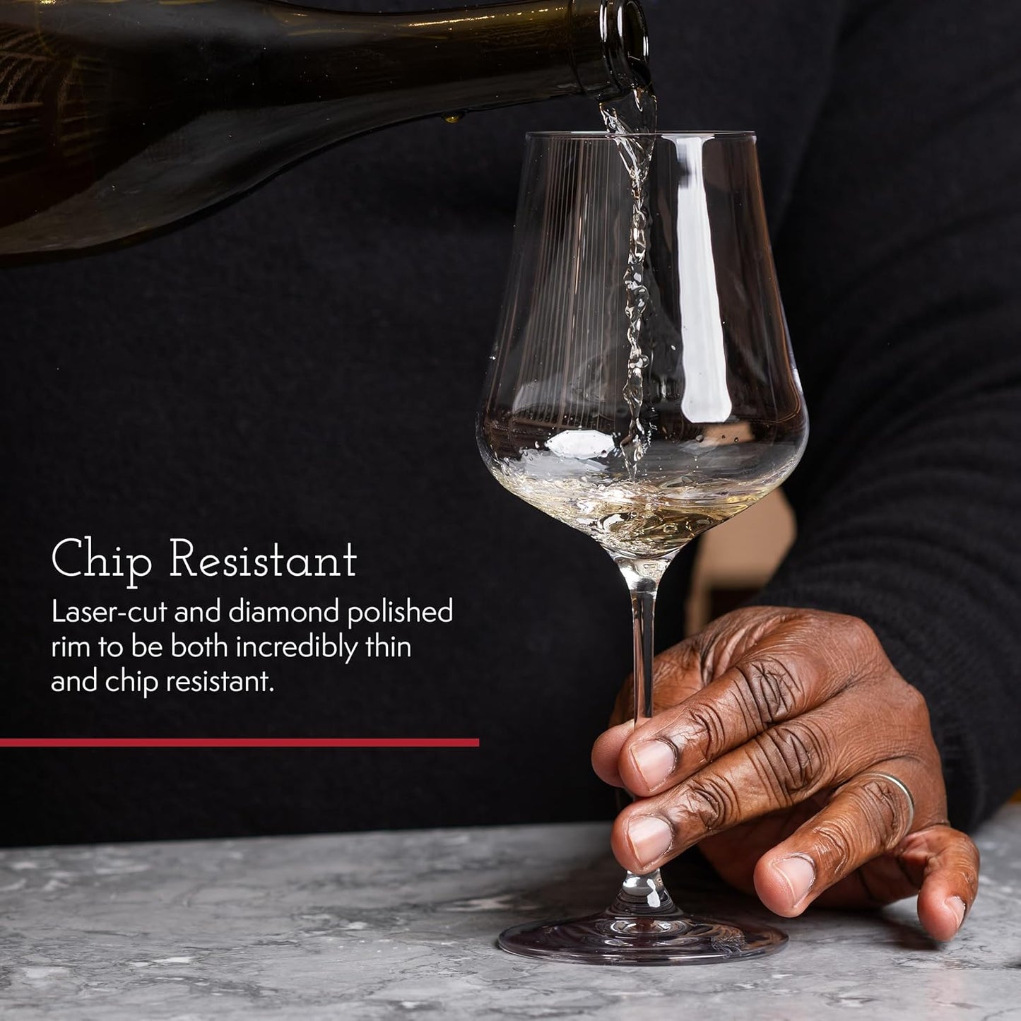 Gabriel-Glas Crystal Wine Glasses, Set of 6 with Gift Box - Premium, Universal Wine Glass for Red and White Wine - Dishwasher Safe, Lead-Free, 16 oz