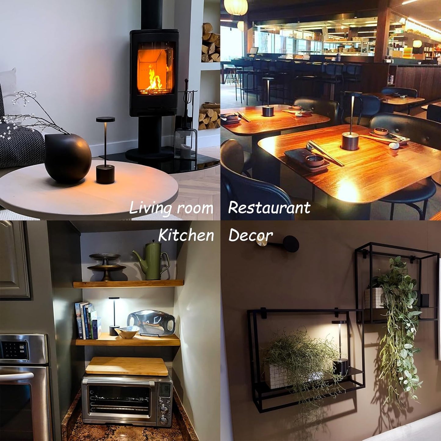 2 Pack Cordless Rechargeable Table Lamp, 3 Color Temperature & Dimmable, IP54 Waterproof Battery Operated Portable LED Light for Outdoor, Patio, Restaurant, Bedside, Shower (Matte Black)