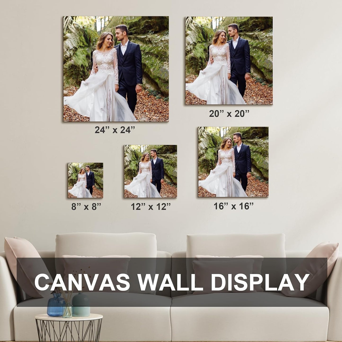 Tapuayts Custom Canvas Prints with Your Photos Framed Personalized Picture Gifts Photo Prints Canvas Wall Art for Bedroom Home Wall Decor (8" X 8")
