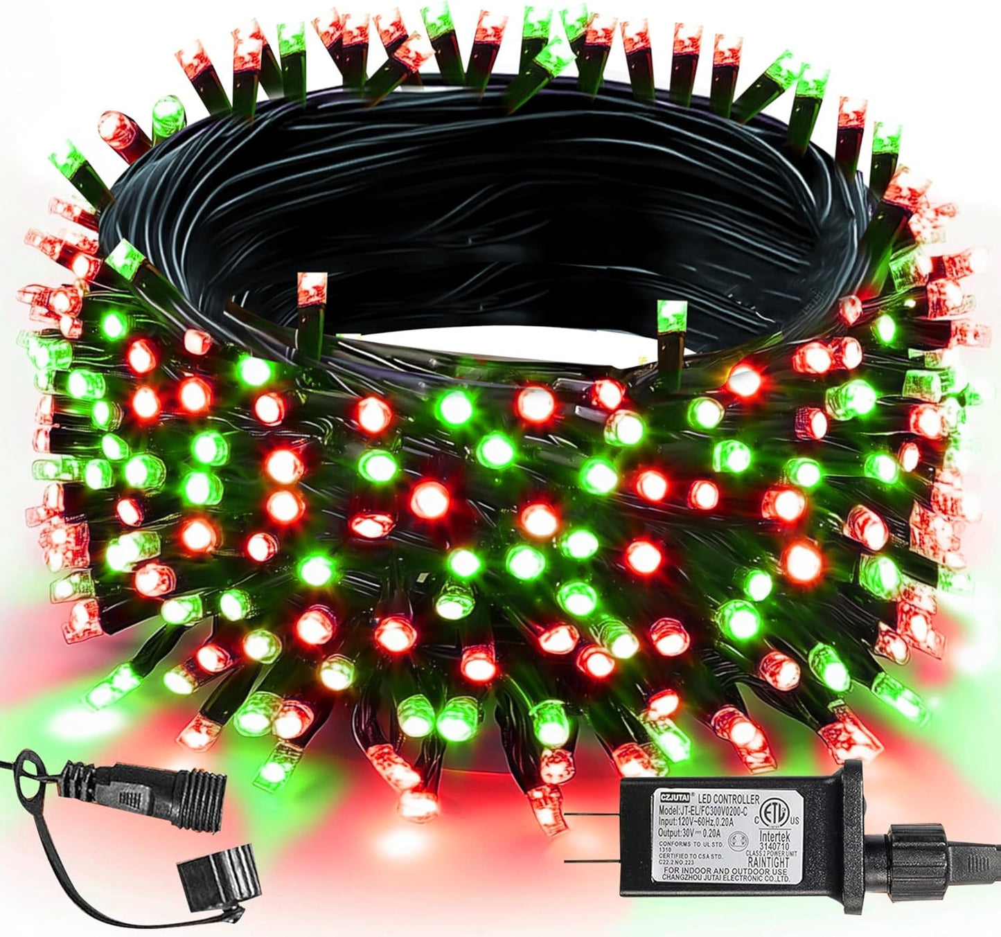 TW SHINE Christmas Lights, 200 LED 66FT Outdoor Christmas Lights Plug in with 8 Modes, Waterproof Light Outdoor, Indoor Xmas Decorations for Party Yard House Decor, Red and Green