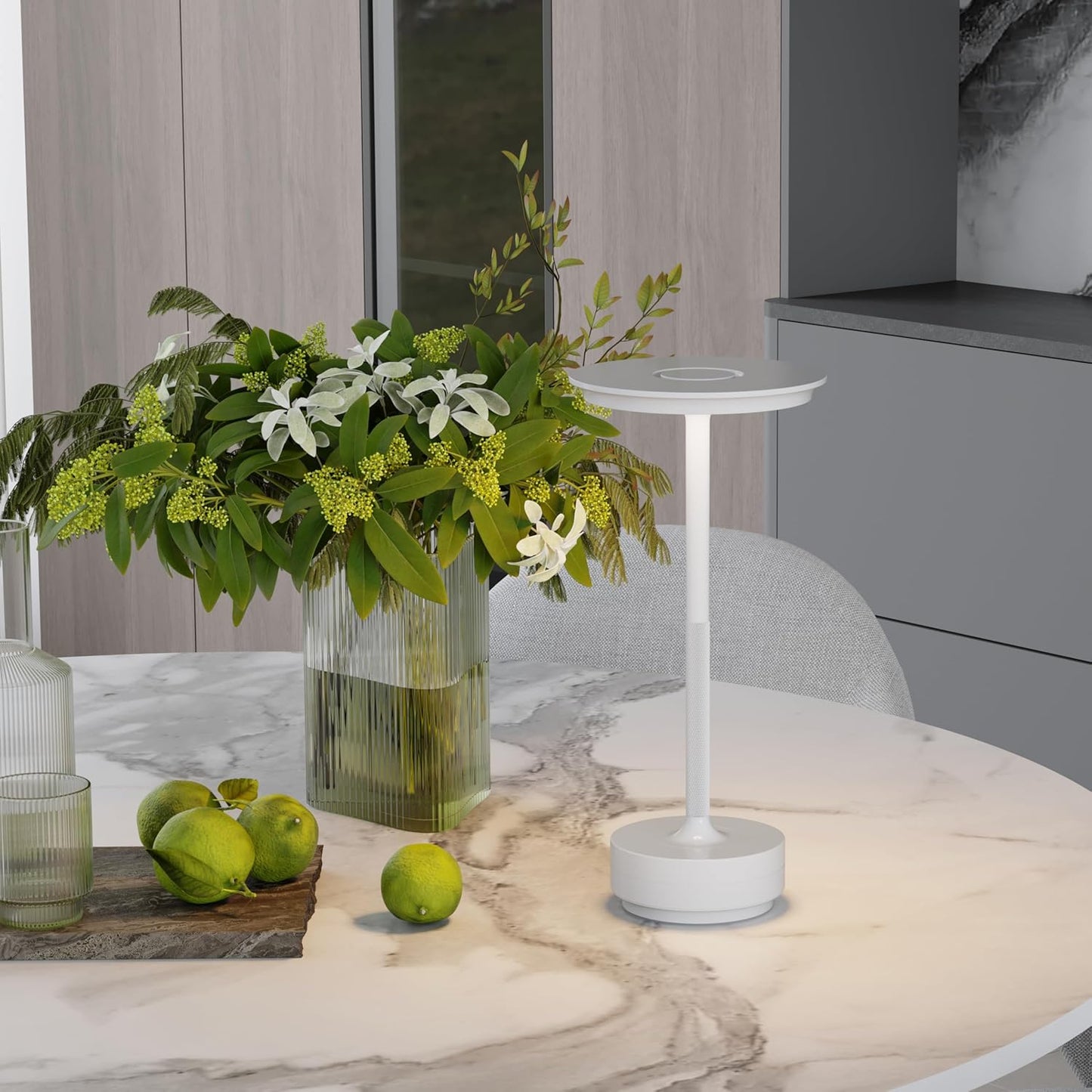 Table Lamp Table Lamps 2P Wihte Cordless Rechargeable Portable LED 5000mAh 3-Level Brightness Memory Function Battery Operated Restaurant Cafe