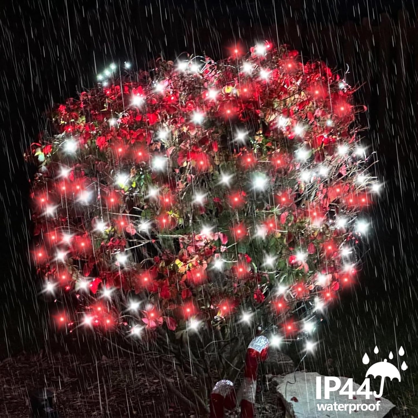 YEGUO 165ft 500 LED Christmas Lights Indoor, Red and White String Light Outdoor Waterproof, 8 Modes Green Wire Plug in with Timer Memory