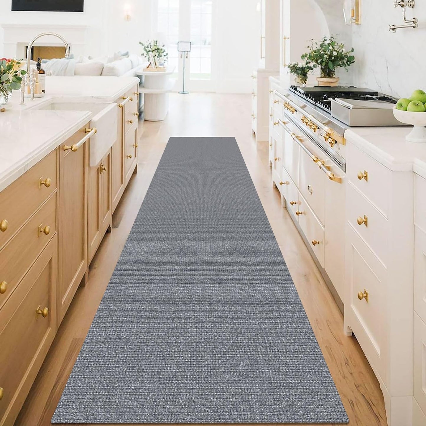KOZYFLY Washable Runner Rug 3x16 ft Hallway Kitchen Runner Rugs with Rubber Backing Bobo Non Slip Entryway Runner Indoor, Long Carpet Runners for Hall Kitchen Entryway, Grey