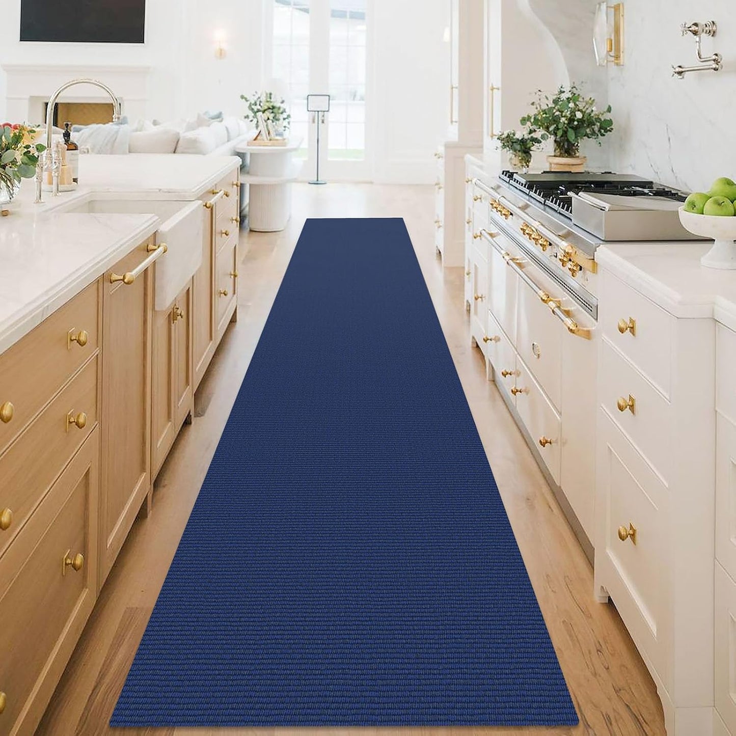KOZYFLY Washable Runner Rug 3x18 ft Hallway Kitchen Runner Rugs with Rubber Backing Bobo Non Slip Entryway Runner Indoor, Long Carpet Runners for Hall Kitchen Entryway, Royal Blue