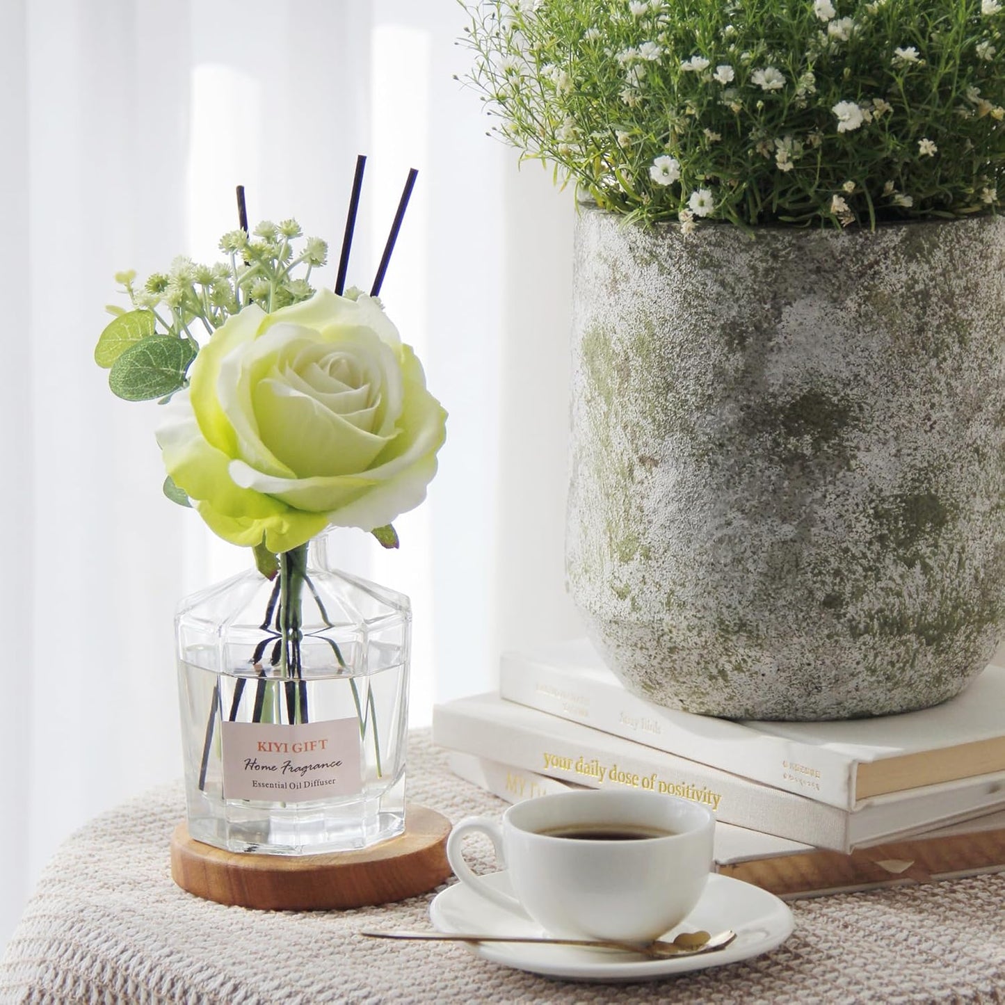 Reed Diffuser Set -8.4 fl oz Scent Diffuser with 6 Reed Sticks, Home Fragrance,Reed Diffuser for Bathroom Shelf Decore (Bellflower)