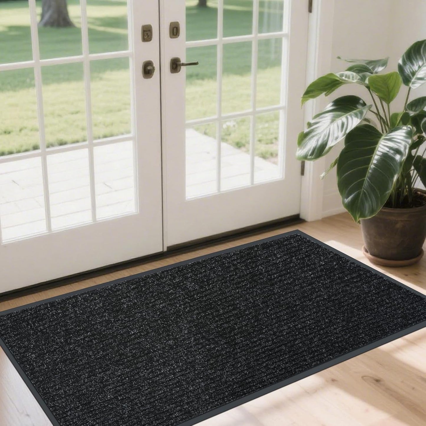 Front Door Mat Indoor Outdoor Entrance, 2ft x 12ft Non Slip Custom Size Outdoor Mat, Commercial Easy Clean Door Mat, Low-Profile Doormat Welcome Floor doormats, Resist Dirt for Front Door Patio Decor