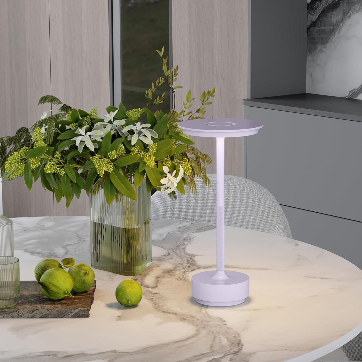 Cordless Table Lamp 2P Light Purple Portable Lights LED Rechargeable Battery Operated 3 Levels Brightness IP54 Waterproof Memory Function for Outdoor Patio Travel Cafe Restaurant