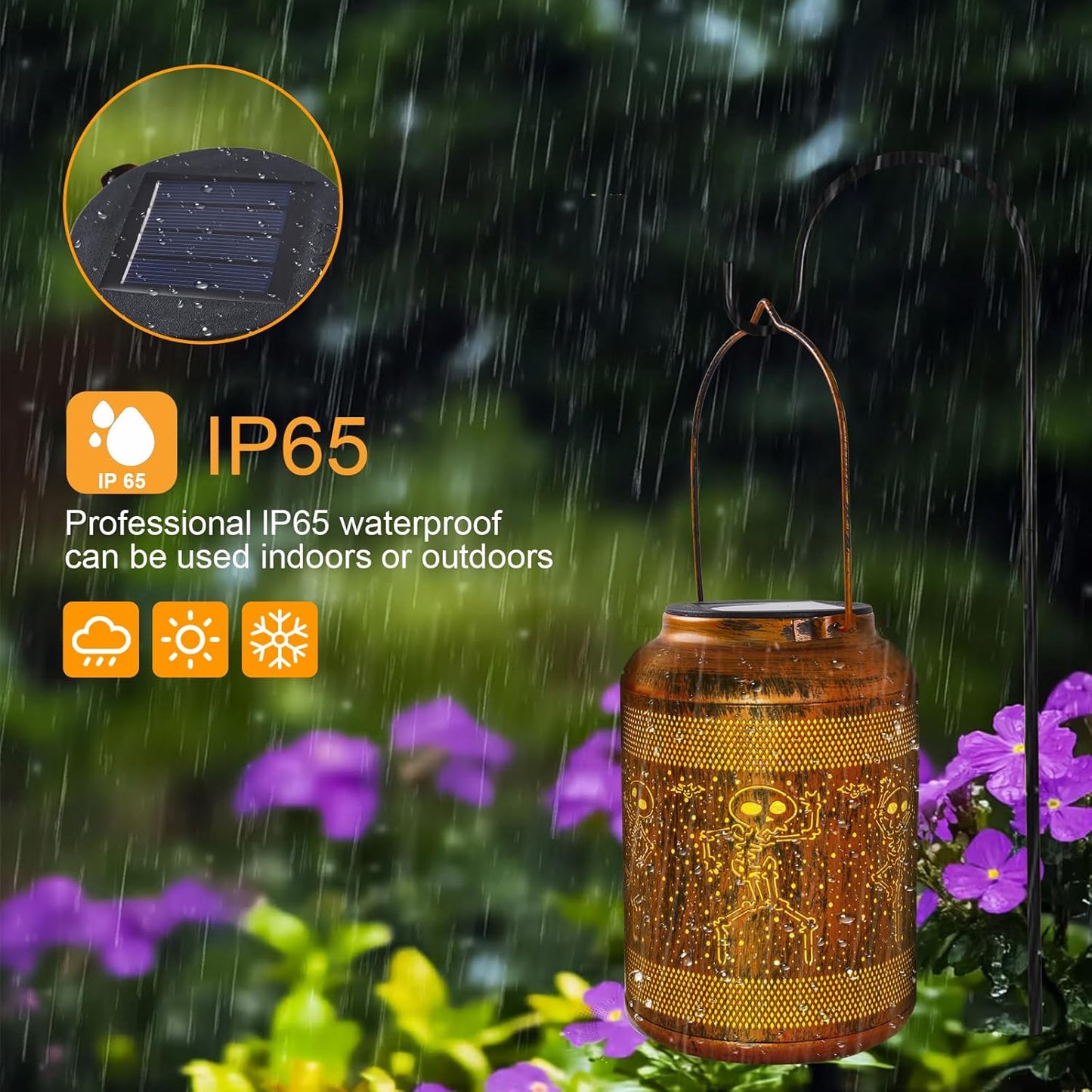 Solar Halloween Decorations Outdoor Lantern , Birthday Gifts for Women, Solar Lights Outdoor Waterproof LED Decorative Garden for Lawn, Landscape, Patio, Porch Hanging Lantern for Ladies, Mom, Grandma