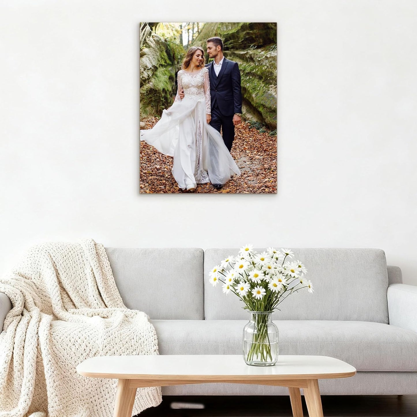Tapuayts Custom Canvas Prints with Your Photos Framed Personalized Picture Gifts Photo Prints Canvas Wall Art for Bedroom Home Wall Decor (8" X 12")