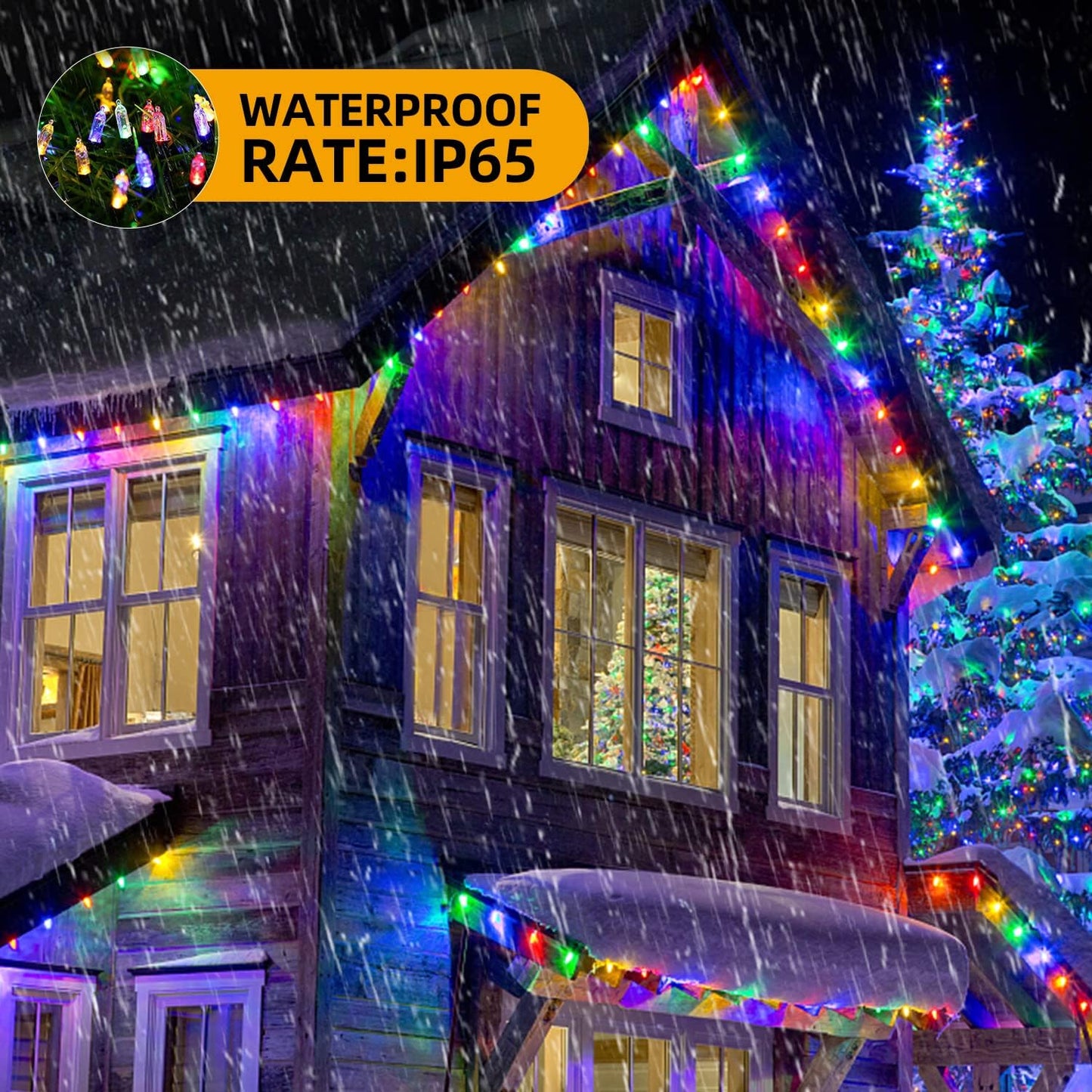 Christmas Lights 33ft 100 LED Battery String Lights with Timer Memory Function USB or Battery Powered Waterproof String Lights for Indoor Outdoor Decoration