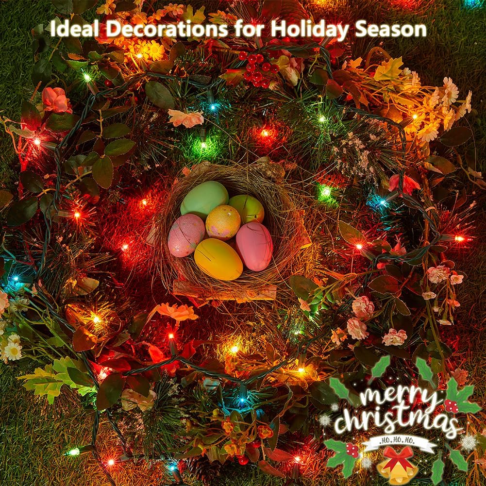 Battery Operated Christmas Lights, 18 FT 50 LED Clear Mini String Lights, 8 Modes with Timer Waterproof Tree Lights for Xmas Indoor Outdoor Holiday Home Decor, Multicolor