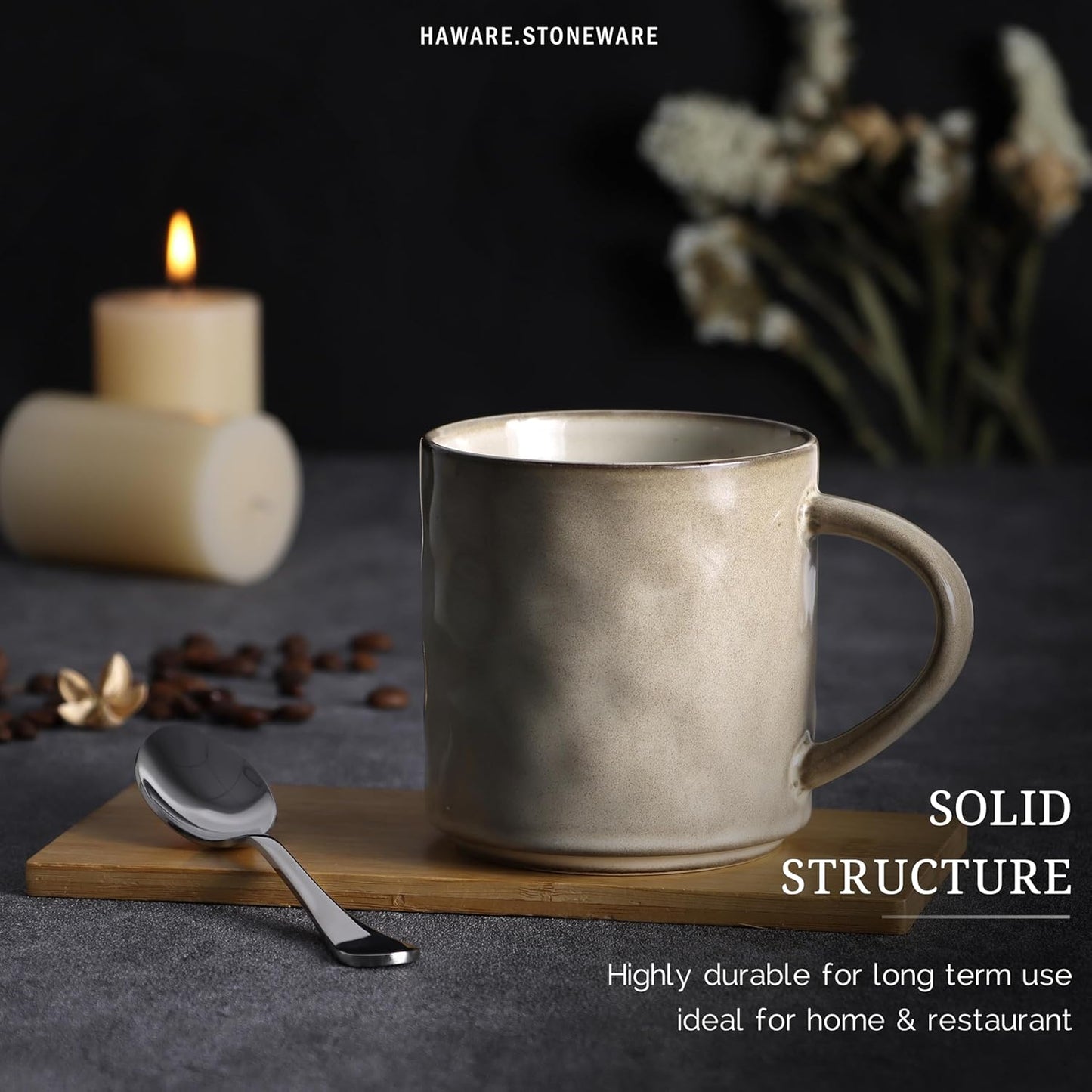 HaWare Dinnerware Sets, 16-Piece Stoneware Plates and Bowls Set, Elegant Ceramic Dish Set for 4, Chip and Scratch Resistant, Microwave and Dishwasher Safe, Multicolor