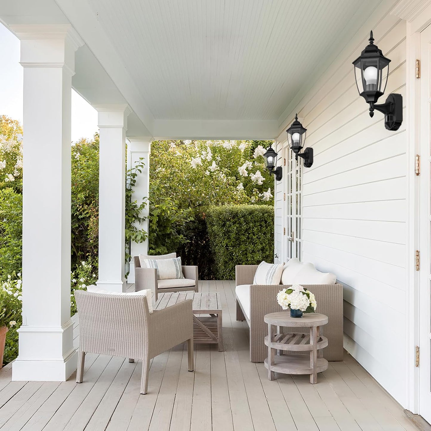 Lamomo Outdoor Wall Sconce, 2 Pack Dusk to Dawn Motion Sensor Light Fixtures, Exterior Aluminum Waterproof Porch Lights for Patio Front Door Garage