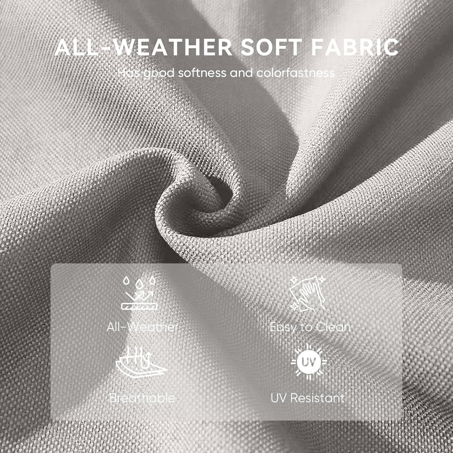 10-Piece Outdoor Patio Cushion Set - Fade & Water Resistant with Removable Olefin Cover, 22x24x4 Inch Memory Foam Cushions for Wicker Sectional Sofa – Beige/Crescent