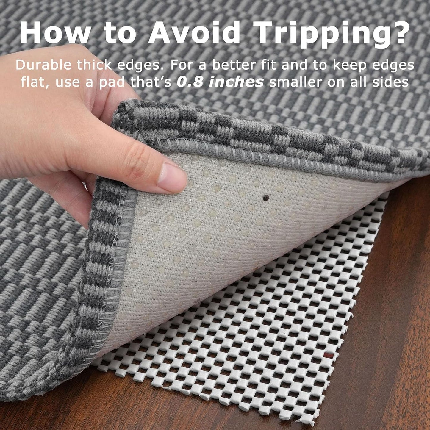 KOZYFLY Washable Runner Rug 3x18 ft Hallway Kitchen Runner Rugs with Rubber Backing Bobo Non Slip Entryway Runner Indoor, Long Carpet Runners for Hall Kitchen Entryway, Grey/Charcoal Grey