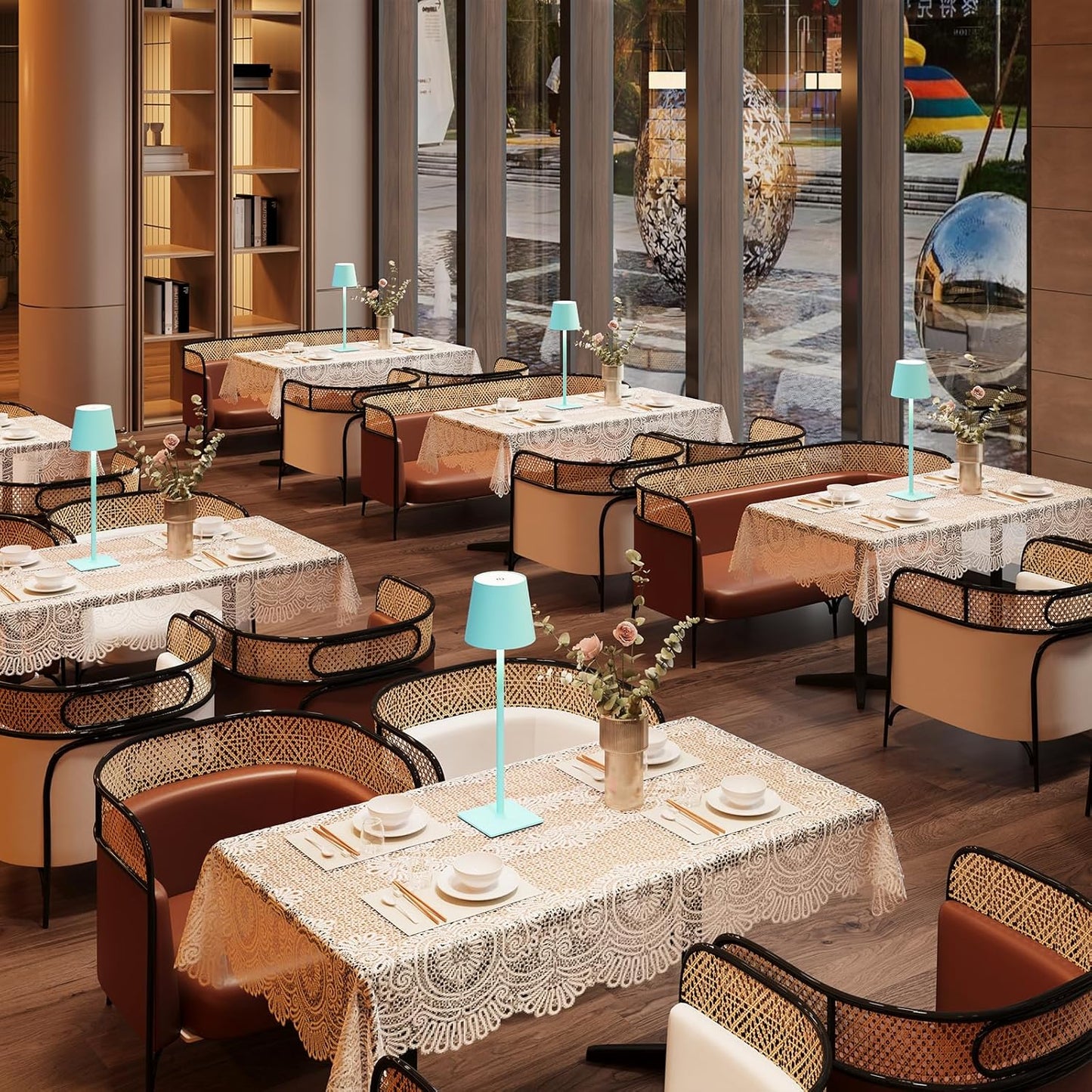 2 Pack Cordless Table Lamps, 3 Colors Stepless Dimming, 5000mAh Rechargeable Battery LED Desk Lamp for Bedroom/Couple Dinner/Desk/Cafe/Dining Room/Terrace